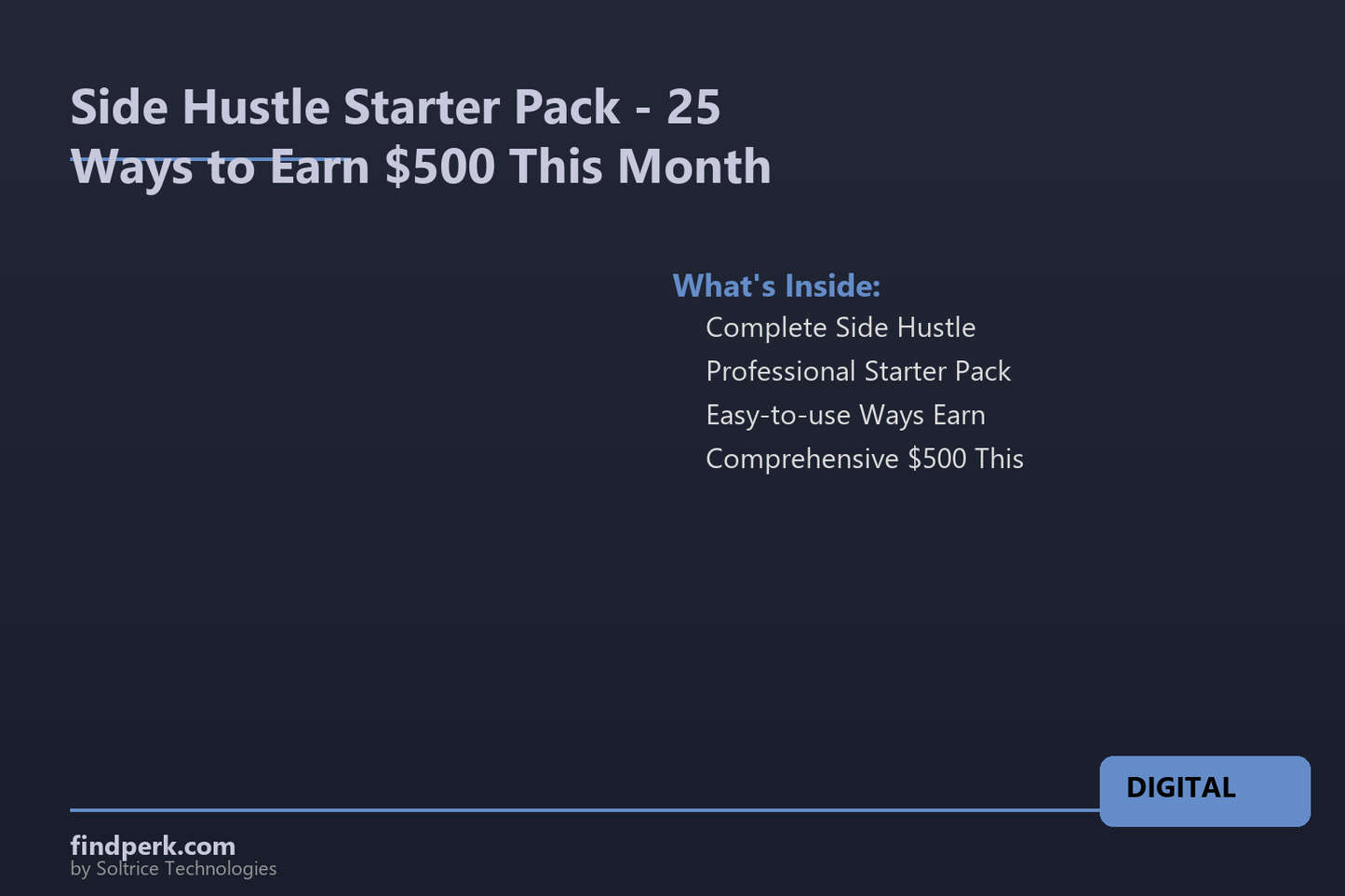 Side Hustle Starter Pack - 25 Ways to Earn $500 This Month