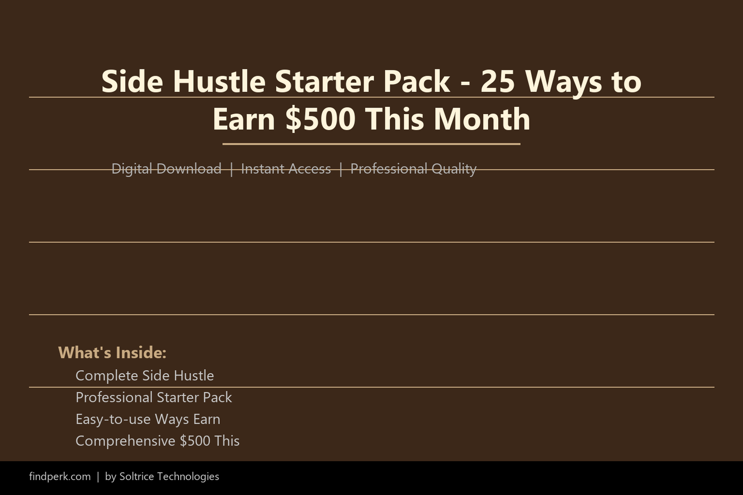Side Hustle Starter Pack - 25 Ways to Earn $500 This Month