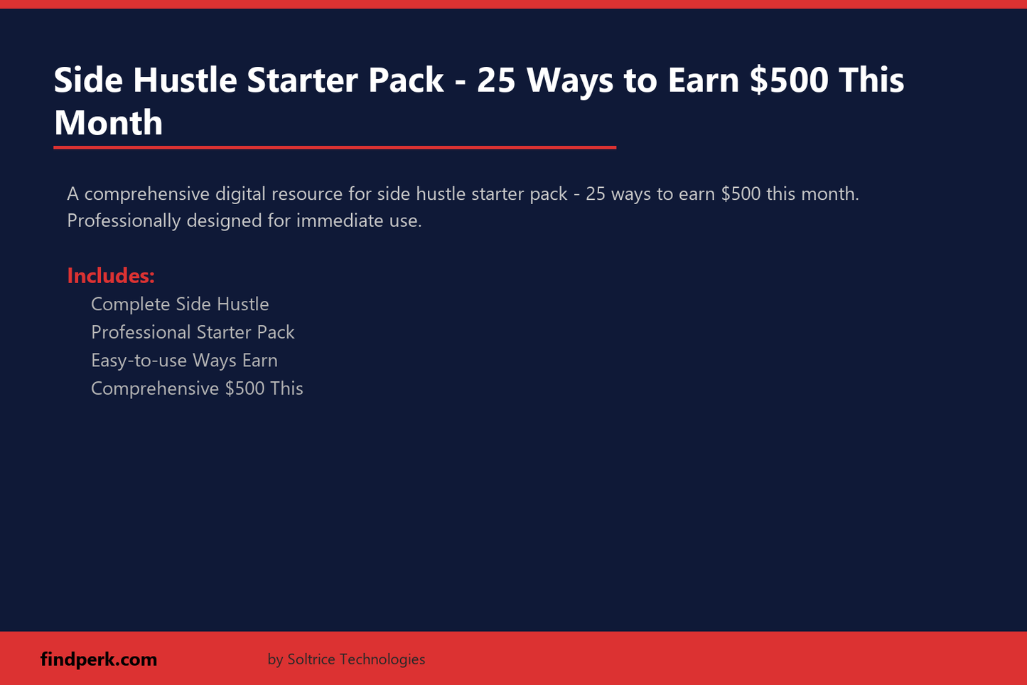 Side Hustle Starter Pack - 25 Ways to Earn $500 This Month