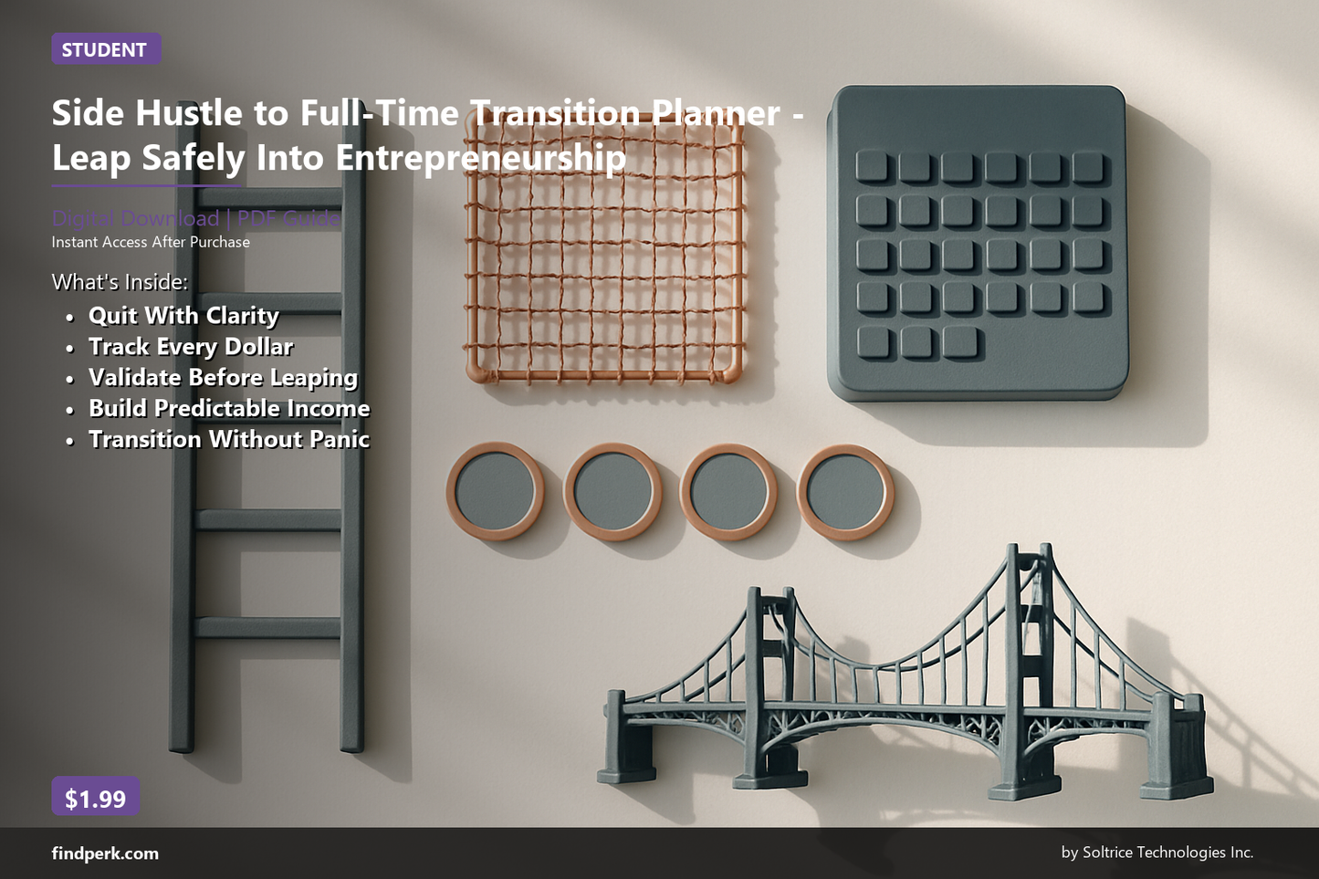 Side Hustle to Full-Time Transition Planner - Leap Safely Into Entrepreneurship