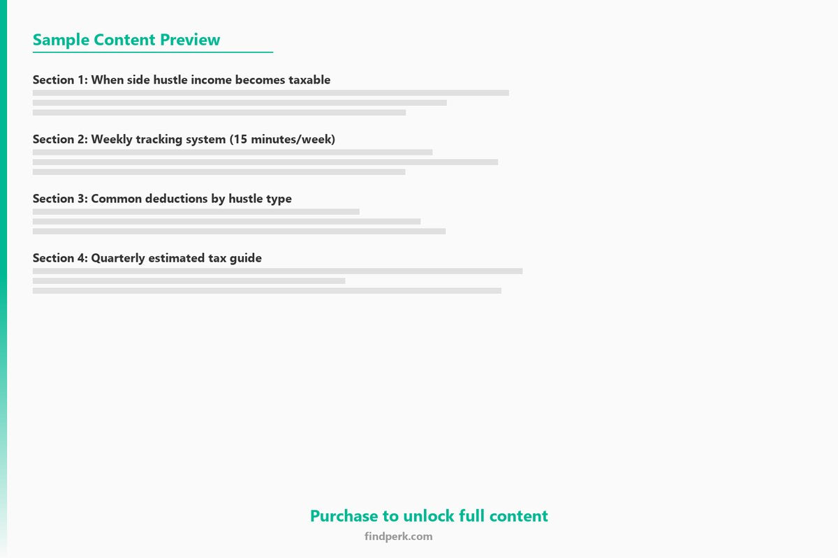 Side Hustle Tax Guide - What to Track, Deduct & File When You Earn Extra Income - Content Preview