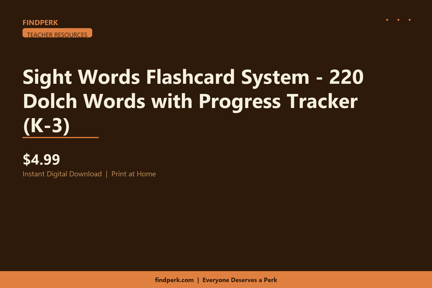 Sight Words Flashcard System - 220 Dolch Words with Progress Tracker (K-3)