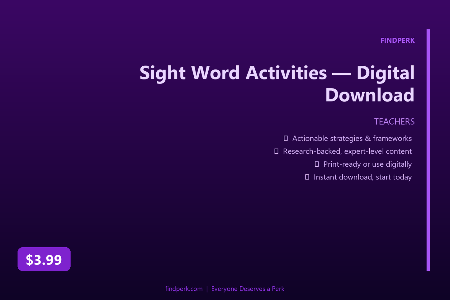 Sight Word Activities — Digital Download