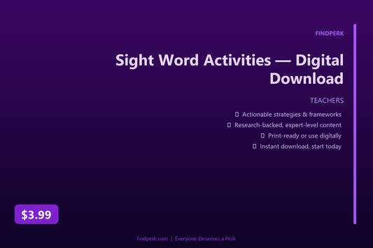 Sight Word Activities — Digital Download