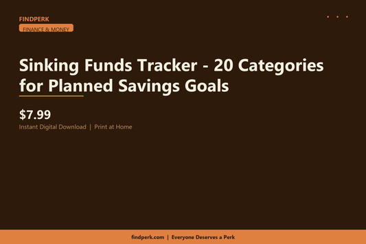 Sinking Funds Tracker - 20 Categories for Planned Savings Goals