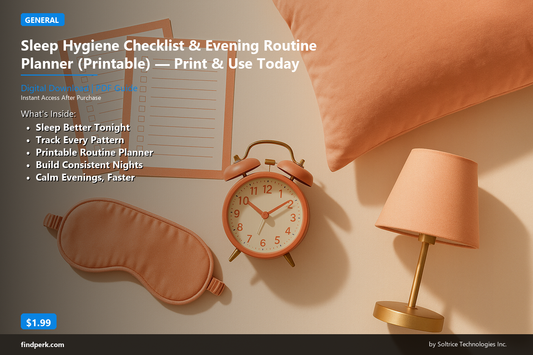 Sleep Hygiene Checklist & Evening Routine Planner (Printable) — Print & Use Today