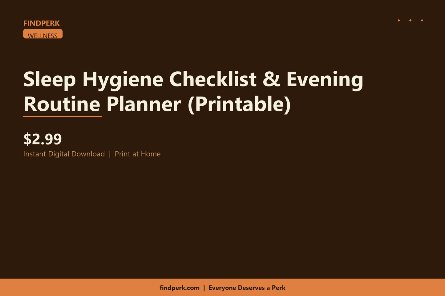Sleep Hygiene Checklist & Evening Routine Planner (Printable)
