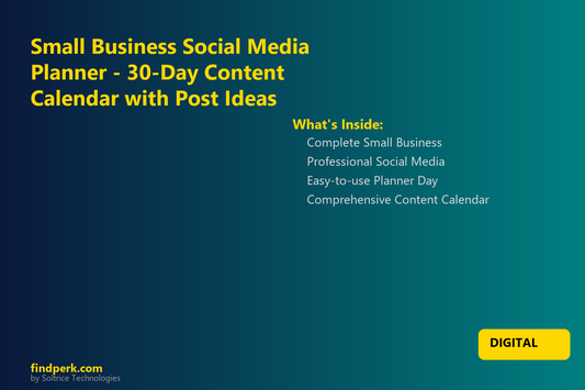 Small Business Social Media Planner - 30-Day Content Calendar with Post Ideas