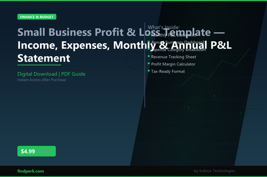 Small Business Profit & Loss Template — Income, Expenses, Monthly & Annual P&L Statement