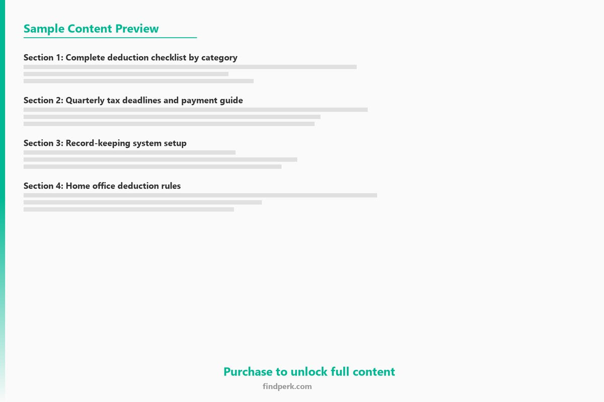 Small Business Tax Checklist - Deductions, Deadlines & Record-Keeping Guide - Content Preview