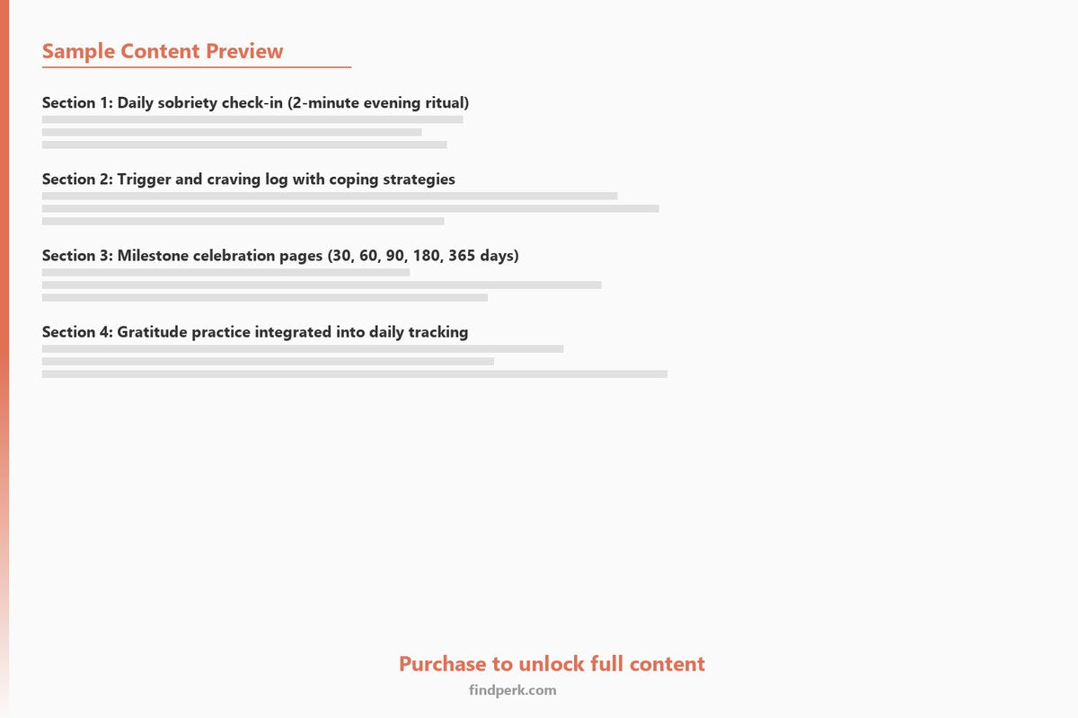 Sobriety Tracker & Recovery Journal - 365 Days of Accountability & Growth - Content Preview