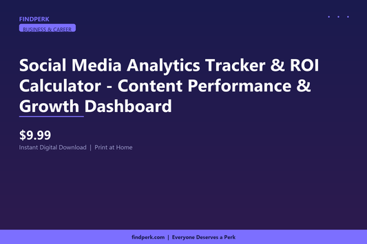 Social Media Analytics Tracker & ROI Calculator - Content Performance & Growth Dashboard