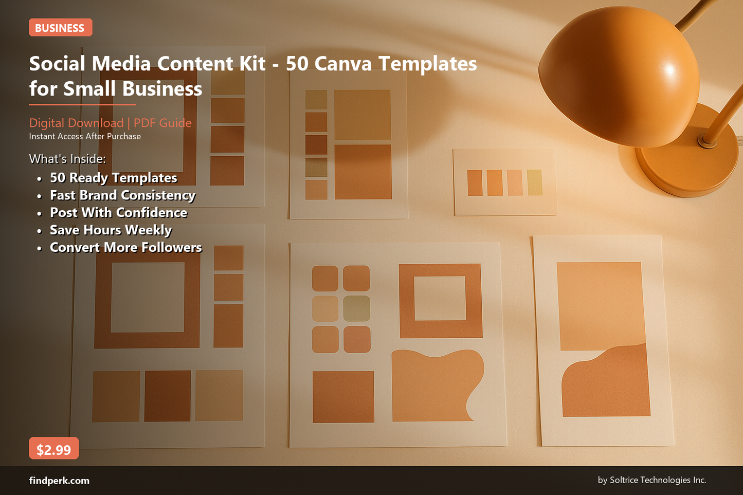 Social Media Content Kit - 50 Canva Templates for Small Business