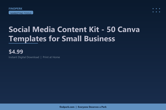 Social Media Content Kit - 50 Canva Templates for Small Business