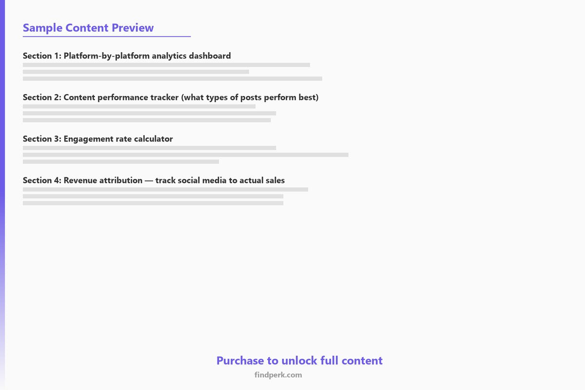 Social Media Analytics Tracker with ROI Calculator - Measure What Matters - Content Preview