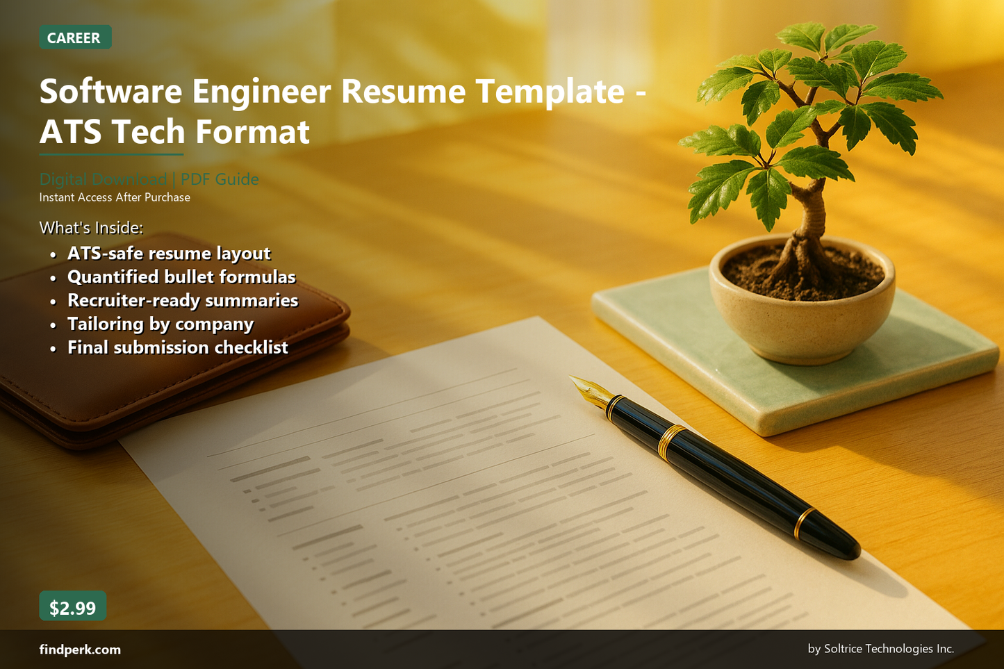 Software Engineer Resume Template - ATS Tech Format