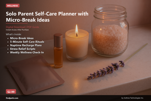 Solo Parent Self-Care Planner with Micro-Break Ideas for When You Can't Get a Babysitter