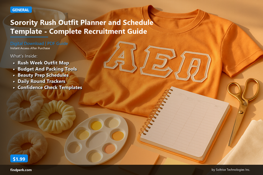 Sorority Rush Outfit Planner and Schedule Template - Complete Recruitment Guide