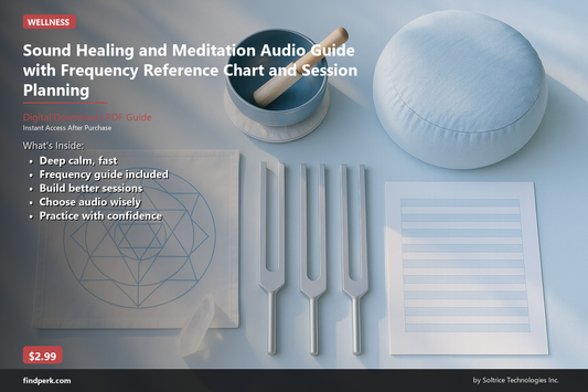 Sound Healing and Meditation Audio Guide with Frequency Reference Chart and Session Planning