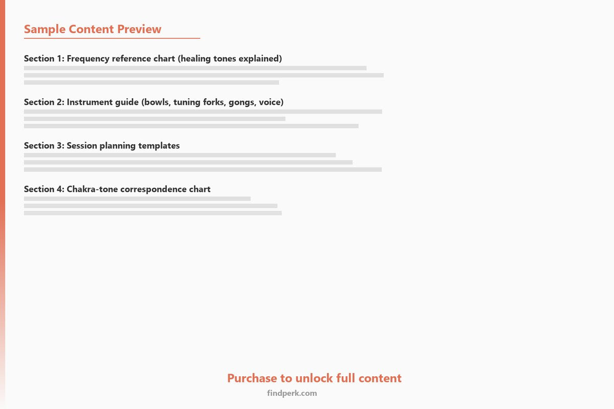 Sound Healing and Meditation Audio Guide with Frequency Reference Chart and Session Planning - Content Preview