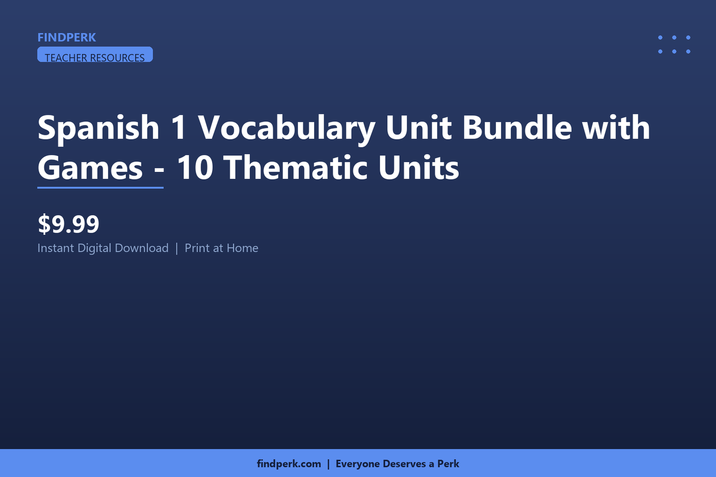Spanish 1 Vocabulary Unit Bundle with Games - 10 Thematic Units