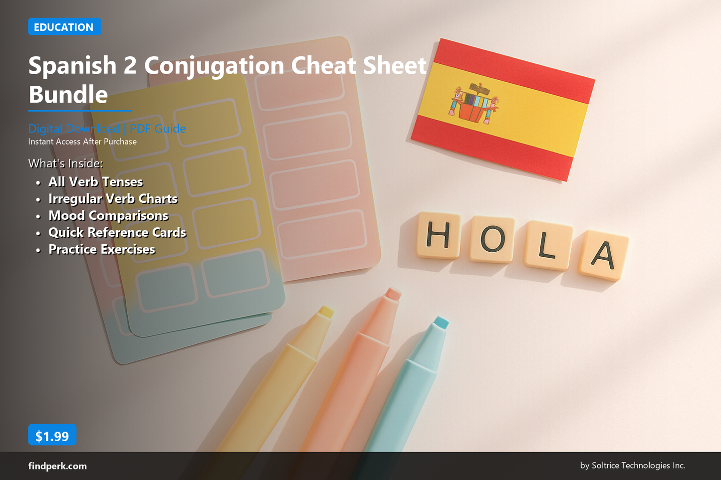 Spanish 2 Conjugation Cheat Sheet Bundle with Irregular Verb Mood Charts