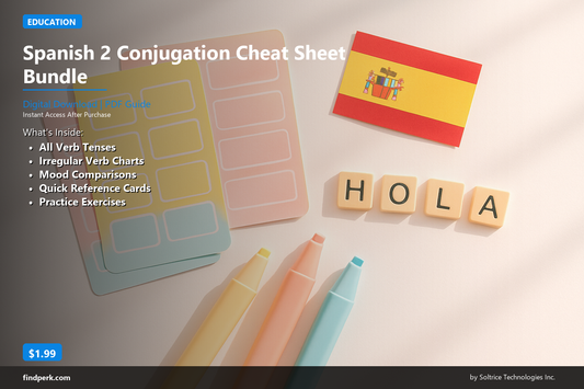 Spanish 2 Conjugation Cheat Sheet Bundle with Irregular Verb Mood Charts