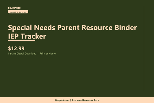 Special Needs Parent Resource Binder IEP Tracker