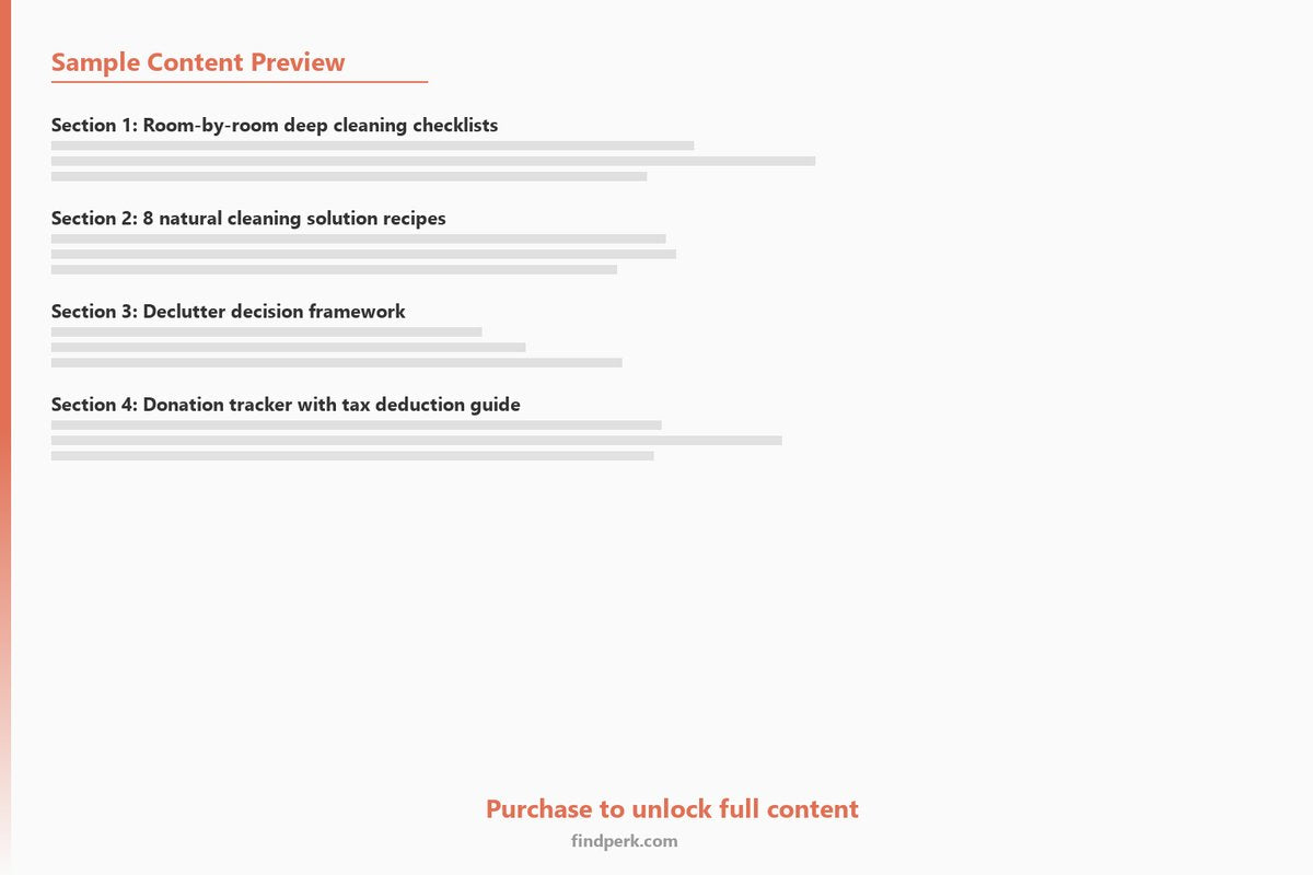 Spring Cleaning Whole-House Checklist with Natural Solution Recipes and Donation Tracker - Content Preview