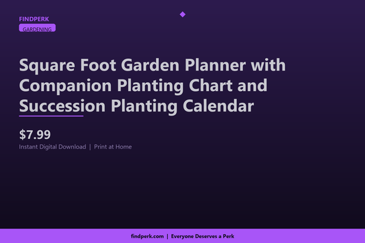 Square Foot Garden Planner with Companion Planting Chart and Succession Planting Calendar