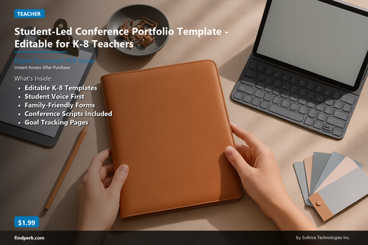Student-Led Conference Portfolio Template - Editable for K-8 Teachers