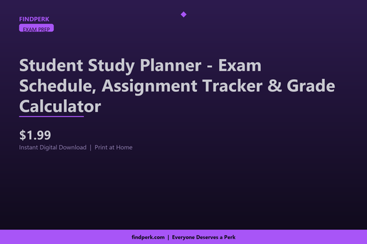 Student Study Planner - Exam Schedule, Assignment Tracker & Grade Calculator