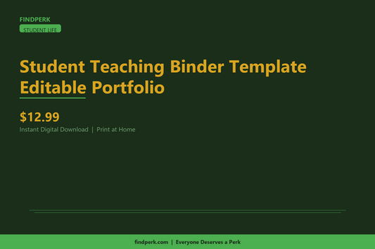 Student Teaching Binder Template Editable Portfolio