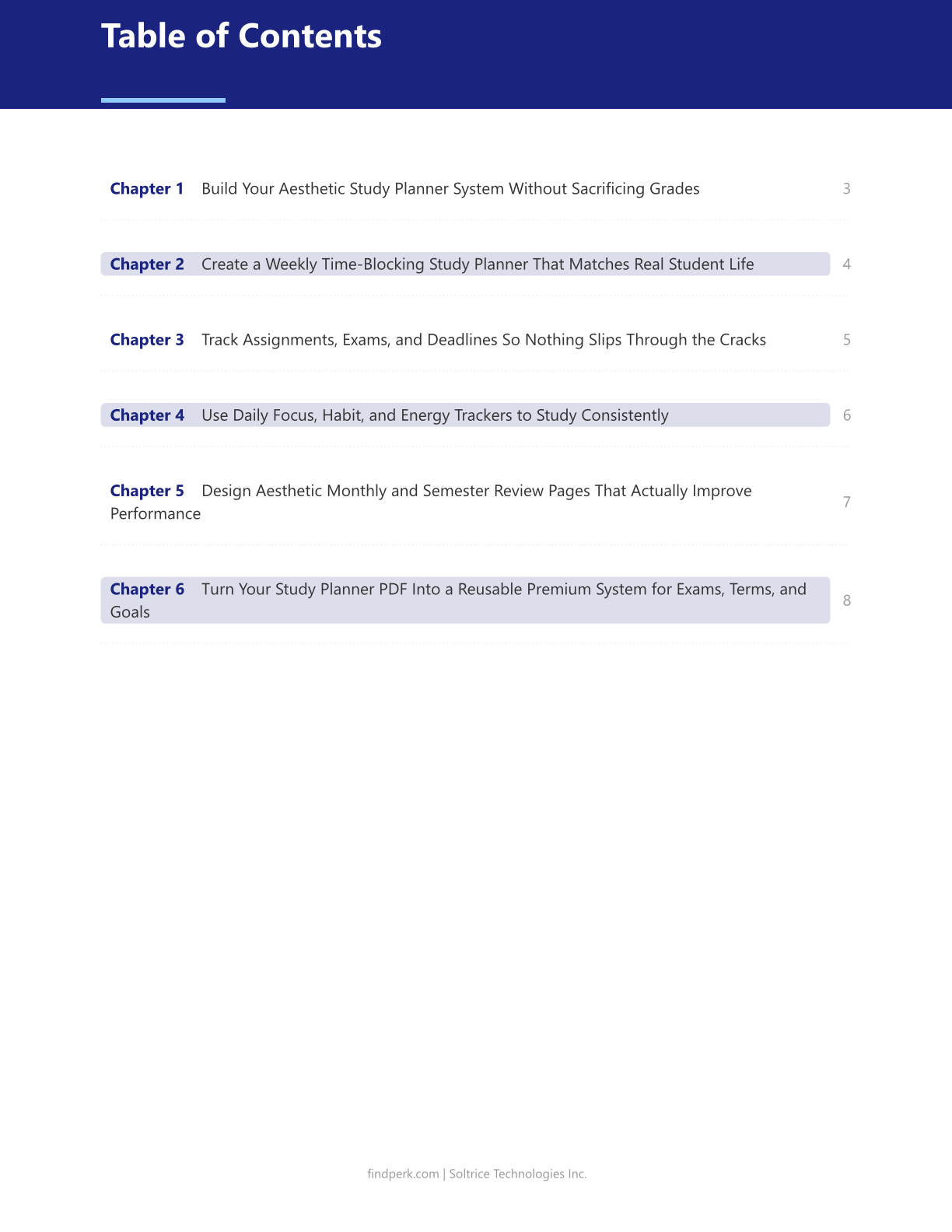 Study Planner Template Aesthetic — Study Guide PDF