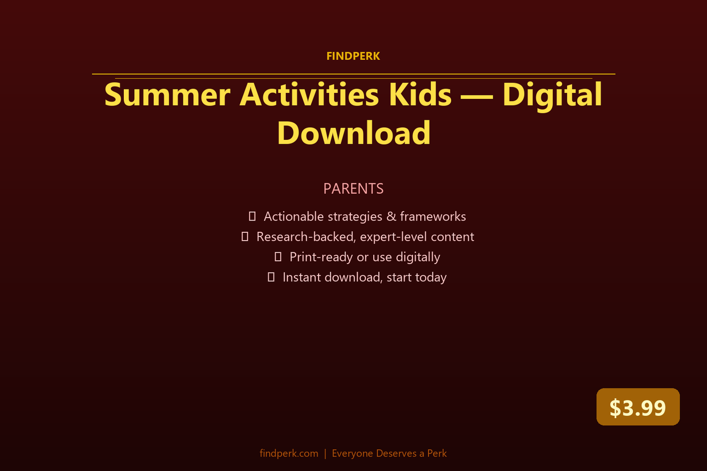 Summer Activities Kids — Digital Download