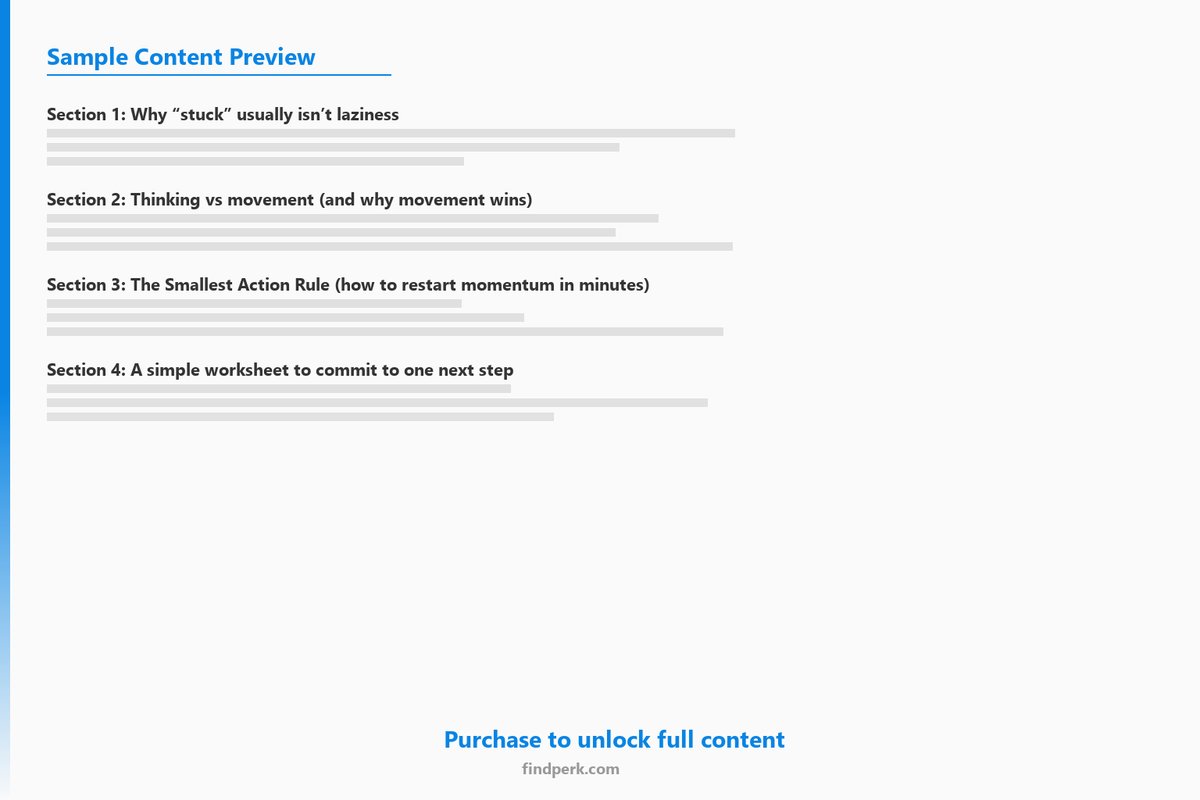 Taking Action When You’re Stuck - Content Preview