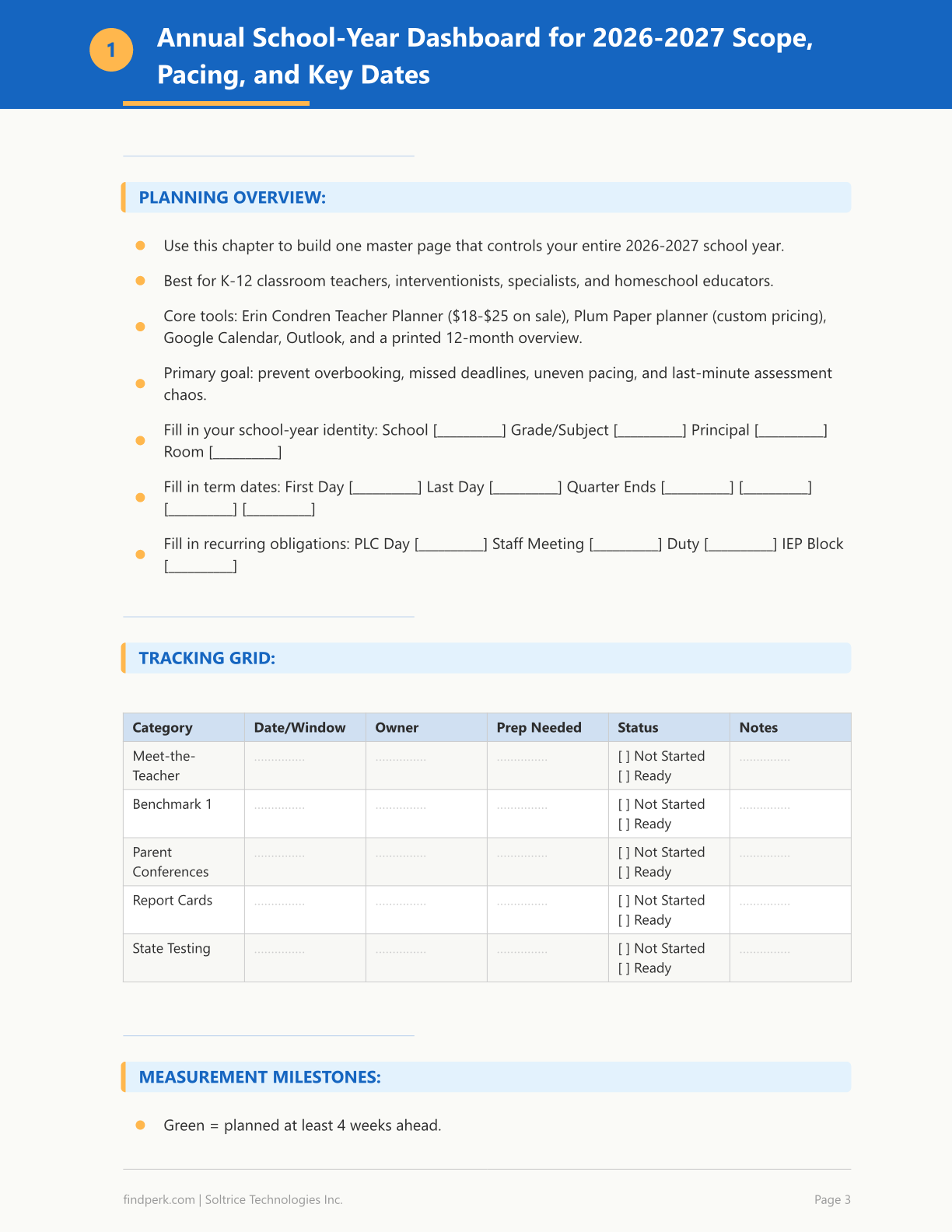 Teacher Planner Pages 2026-2027