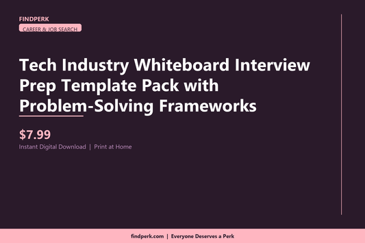 Tech Industry Whiteboard Interview Prep Template Pack with Problem-Solving Frameworks