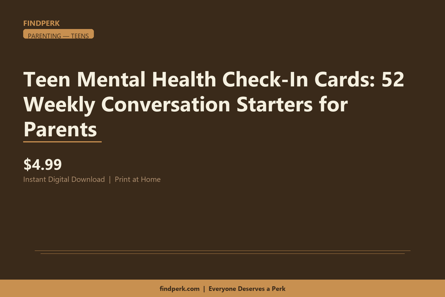 Teen Mental Health Check-In Cards: 52 Weekly Conversation Starters for Parents