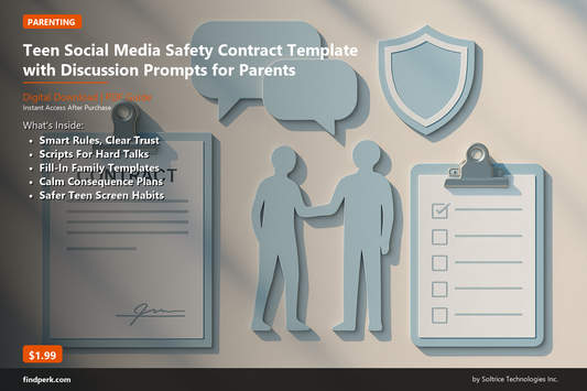 Teen Social Media Safety Contract Template with Discussion Prompts for Parents