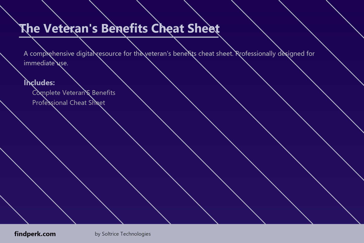 The Veteran's Benefits Cheat Sheet