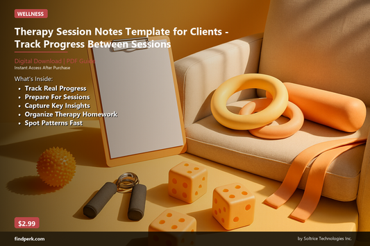 Therapy Session Notes Template for Clients - Track Progress Between Sessions