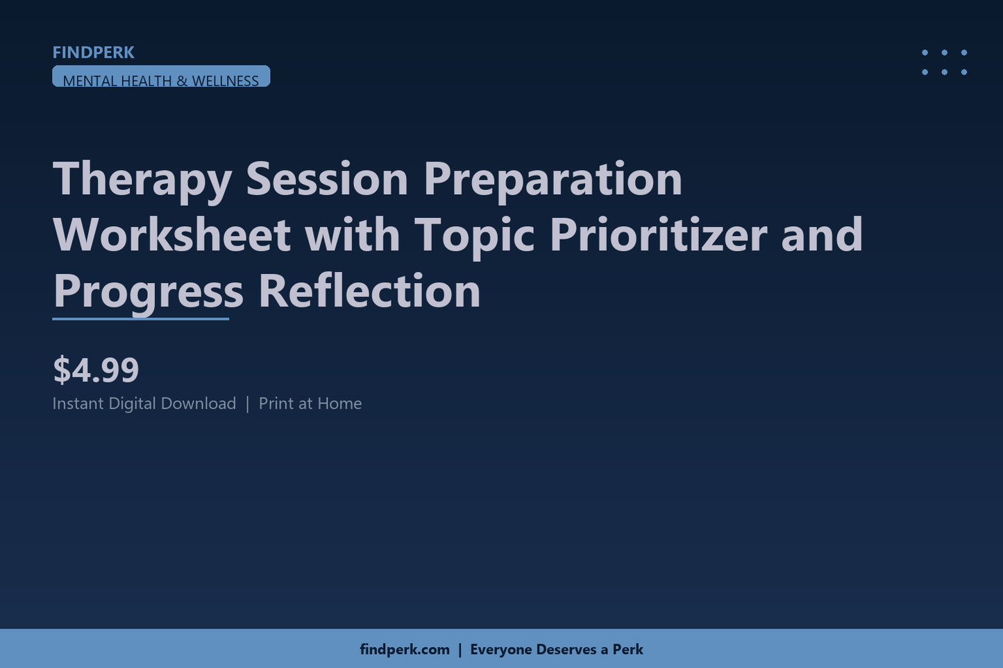 Therapy Session Preparation Worksheet with Topic Prioritizer and Progress Reflection