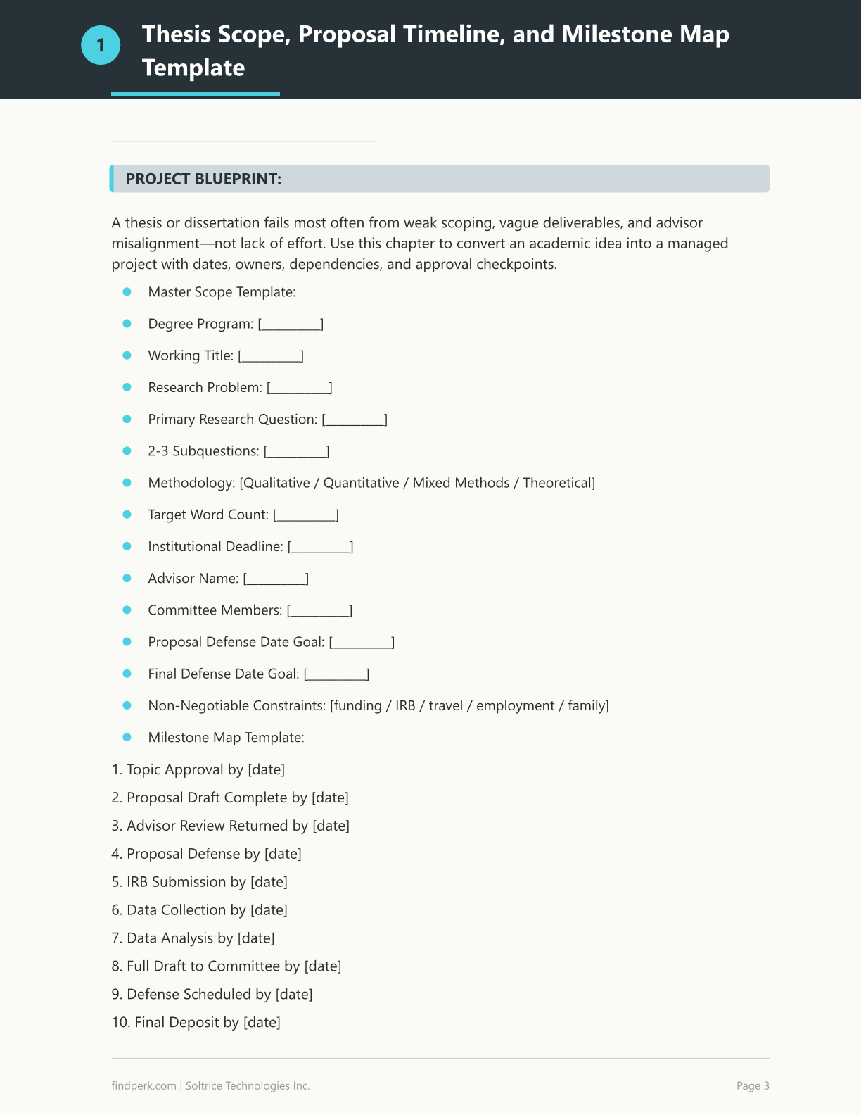 Thesis & Dissertation Project Management Template - From Proposal to Defense