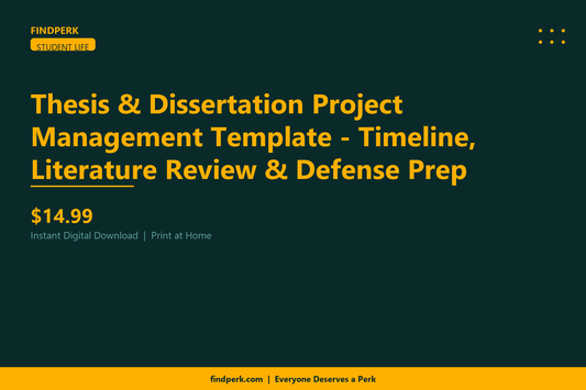 Thesis & Dissertation Project Management Template - Timeline, Literature Review & Defense Prep