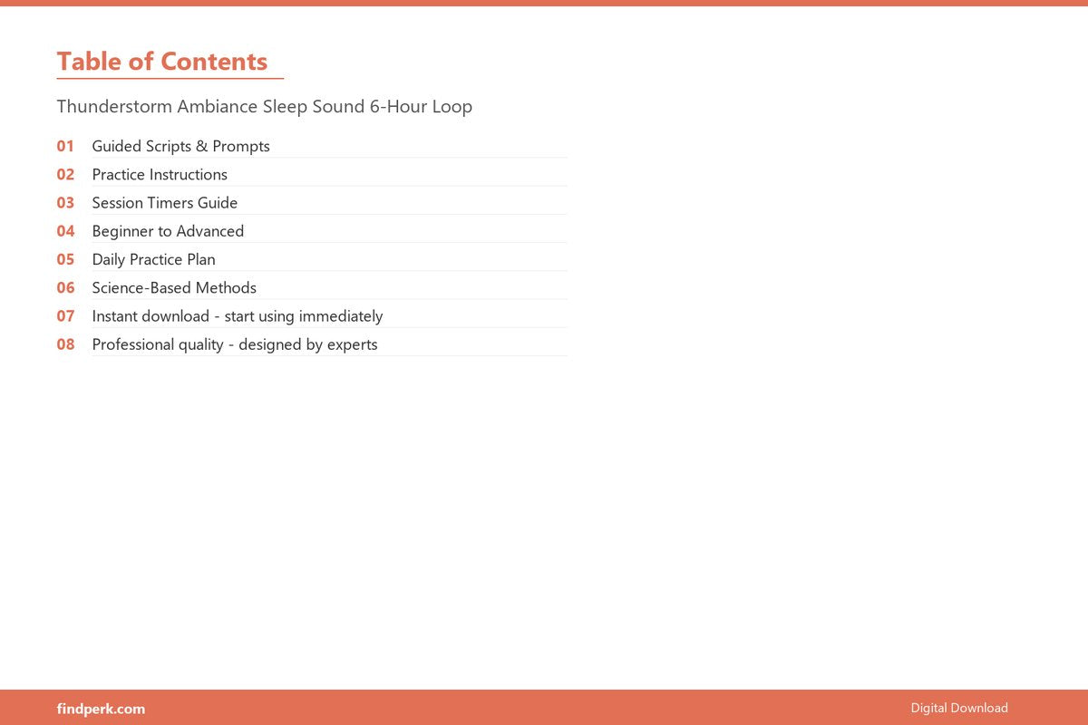 Thunderstorm Ambiance Sleep Sound 6-Hour Loop - Table of Contents
