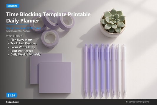 Time Blocking Template Printable Daily Planner