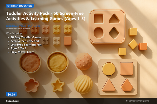 Toddler Activity Pack - 50 Screen-Free Activities & Learning Games (Ages 1-3)