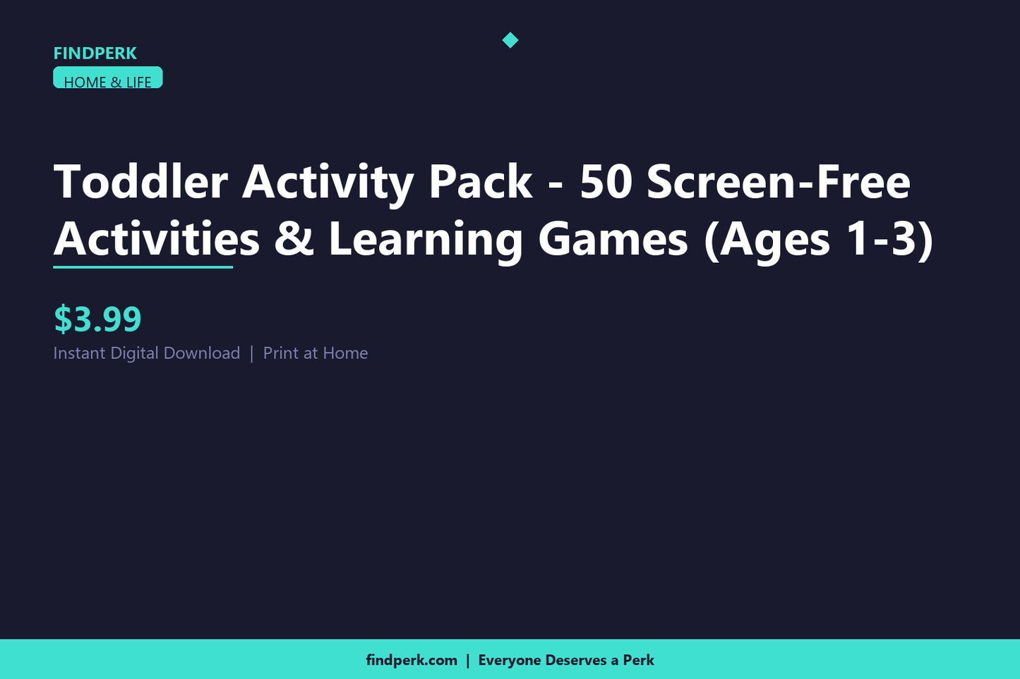 Toddler Activity Pack - 50 Screen-Free Activities & Learning Games (Ages 1-3)