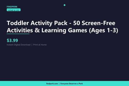 Toddler Activity Pack - 50 Screen-Free Activities & Learning Games (Ages 1-3)